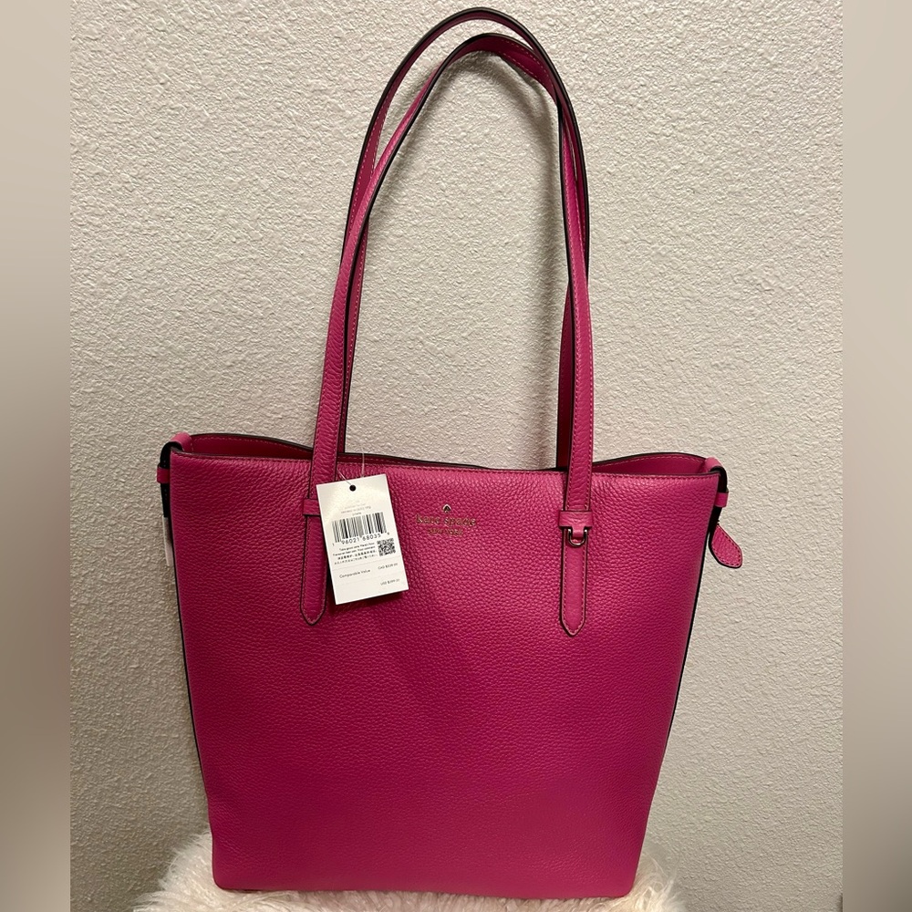Kate Spade Pebble Leather Pink Rose Large Tote NWT